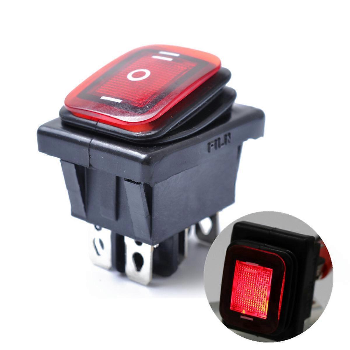 Wippschalter Ein-aus-ein 6 12v Dc Auto Boot Automobile Wasserdichter Led-rastschalter (rotes Licht)-red