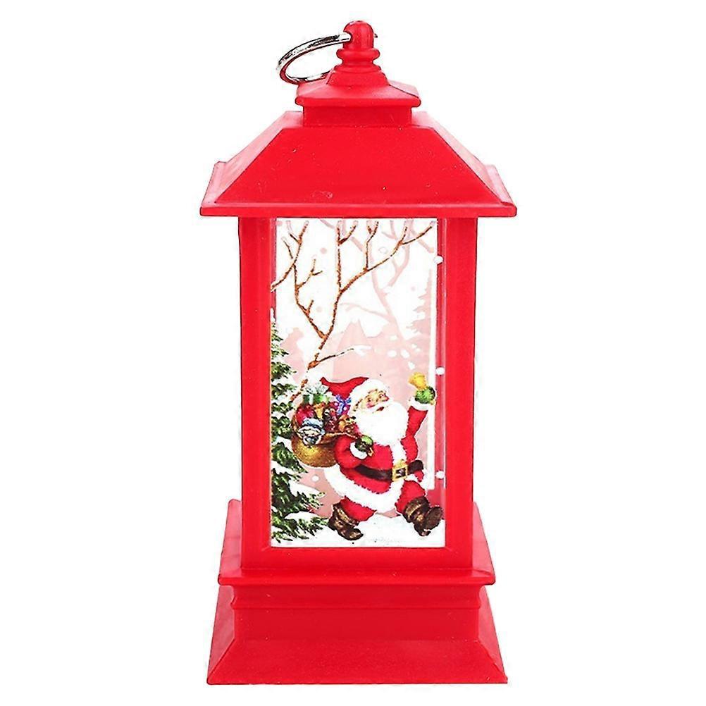 Weihnachtskerzenlaterne, Batteriebetrieben, Led-lampe, Dekorative Tischdekoration (roter Rahmen, Weihnachtsmann)-red