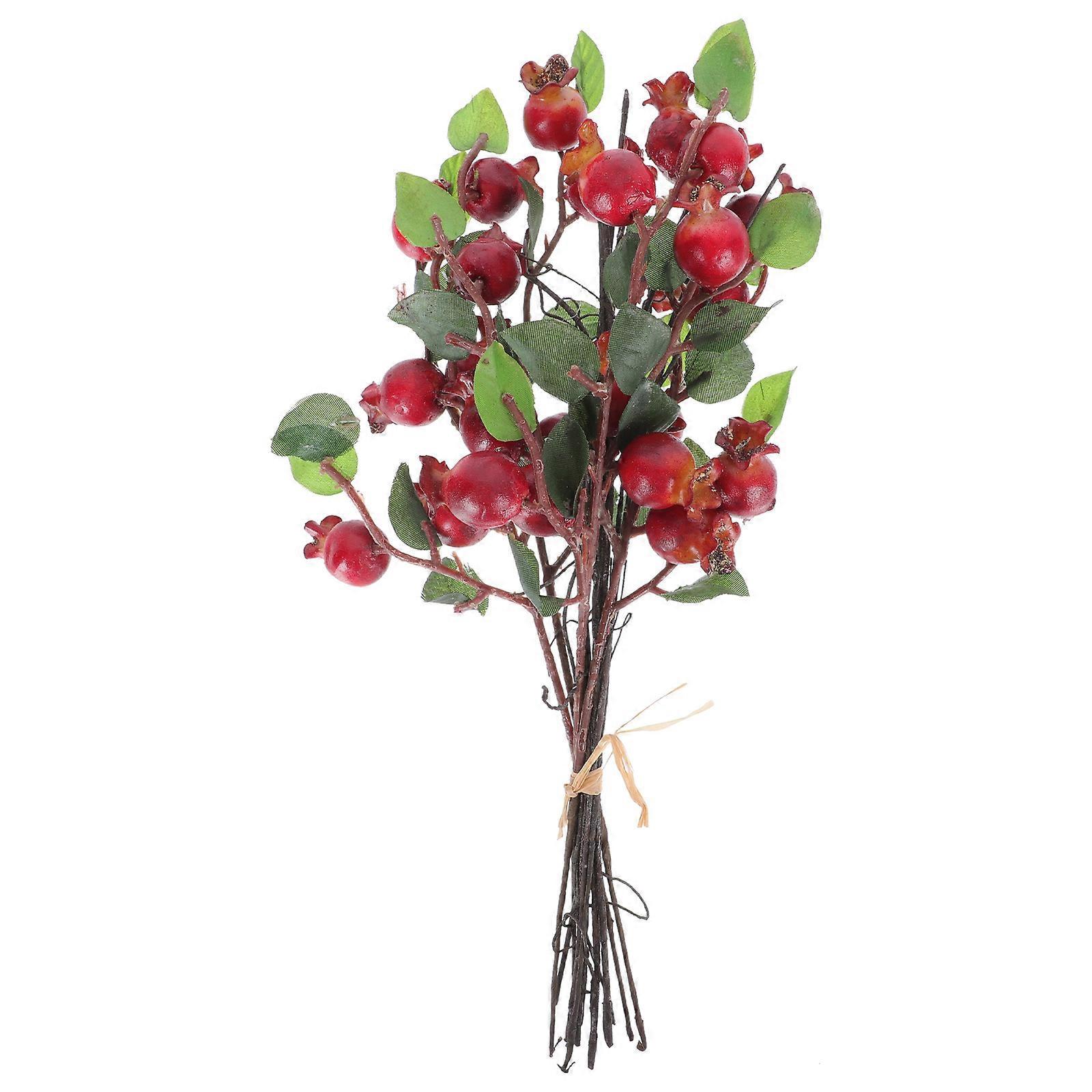 1 Stück Party-imitat-hagebuttenzweig-dekoration Diy-foto-requisite Mit Roten Beeren-30x15cm-red