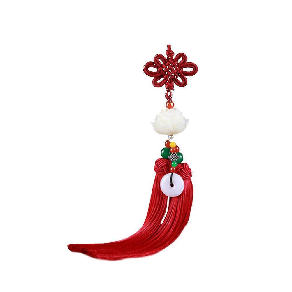 Quasten-auto-anhänger Mit Chinesischem Knoten, Lotus-anhänger Für Fahrzeuge Wie Autos Und Lkws (rot)-353cm-red