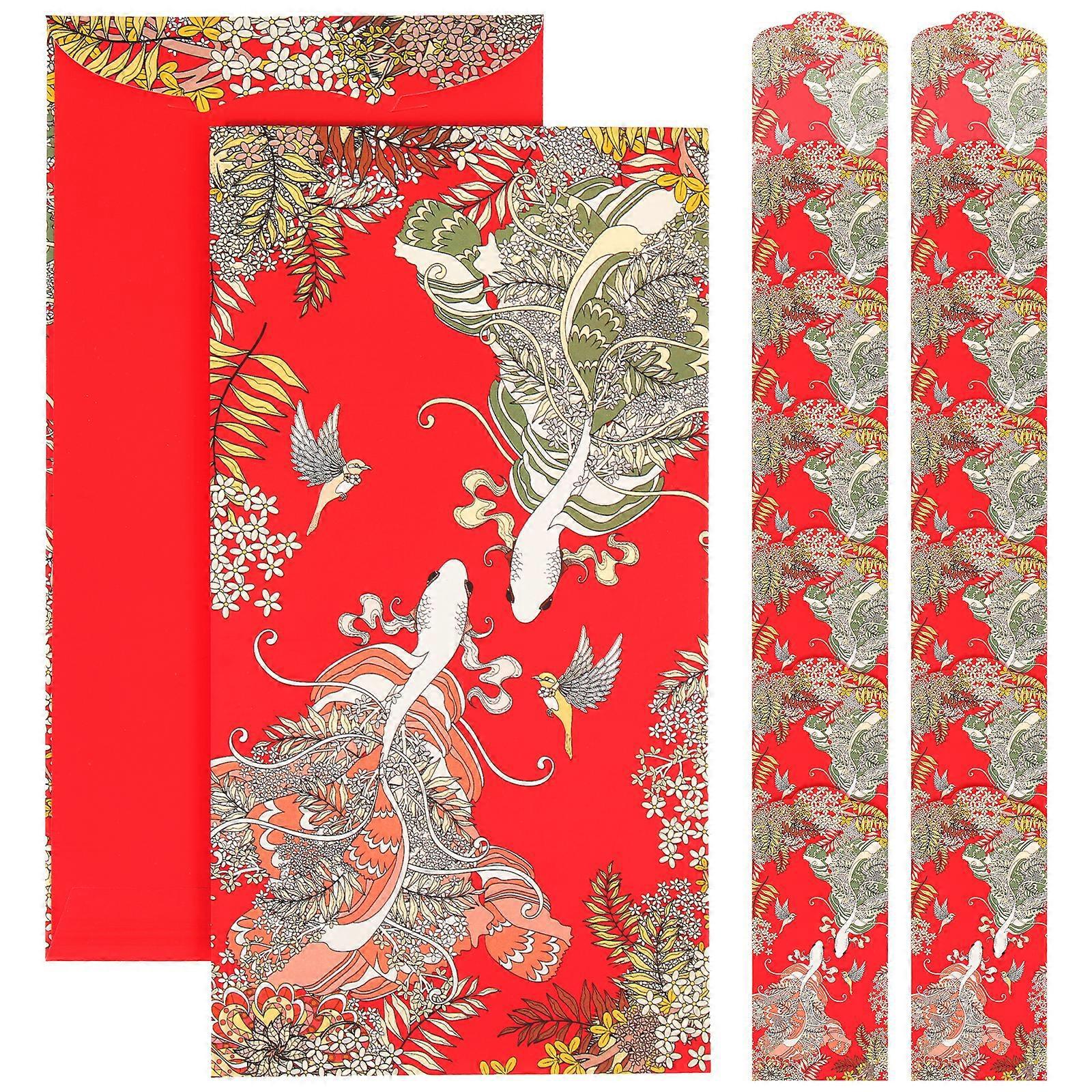 20 Dekorative Umschläge, Japanische Rote Umschläge, Rote Hochzeitsumschläge, Rote Neujahrsumschläge, Rote Neujahrstaschen-17.5x9cm