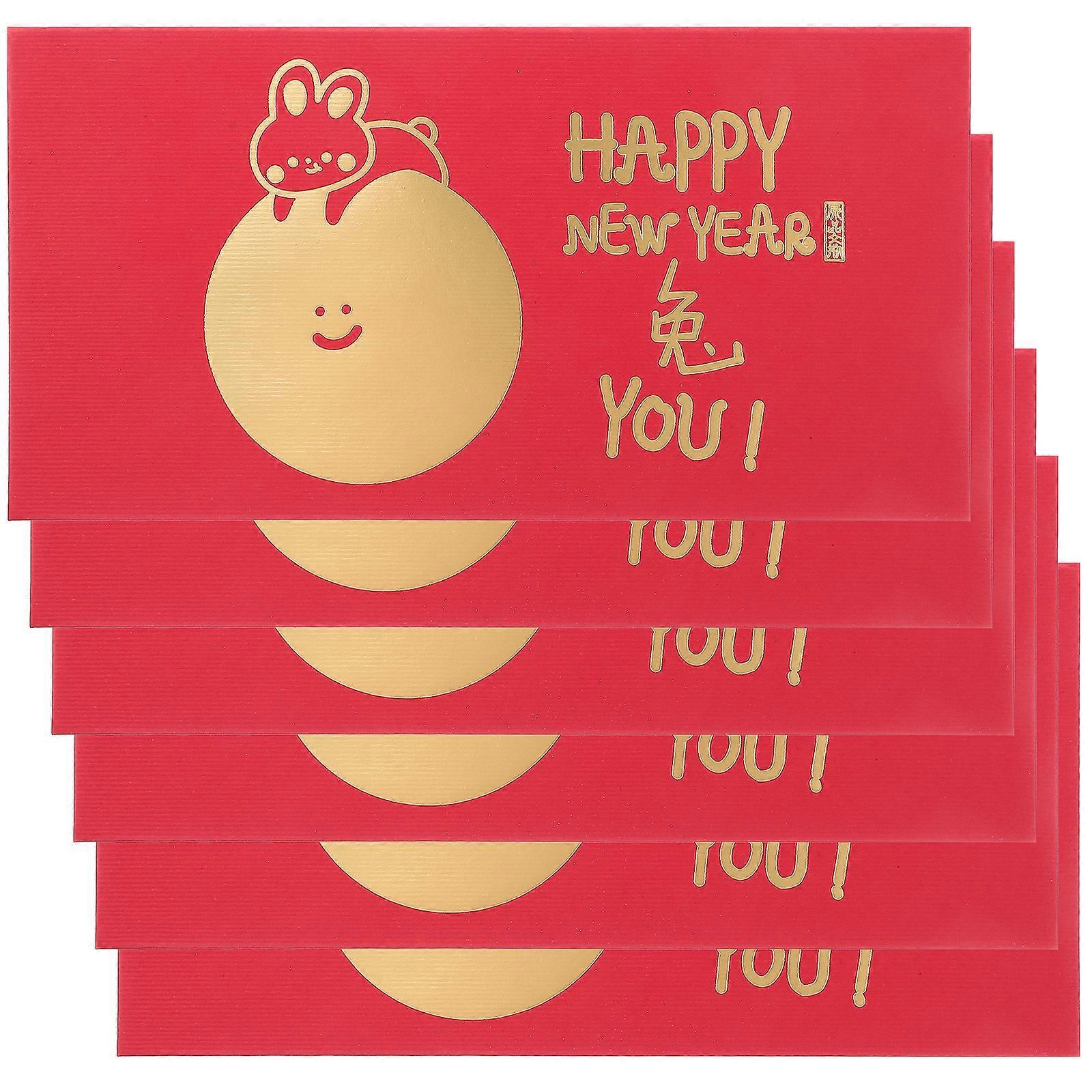 Stück Chinesische Festliche Rote Geschenkumschläge 2023 Glücksgeldbeutel Tierkreiszeichen Hase Hongbao 2023 Jahres-rote Umschläge-17.6x9cm-red 1