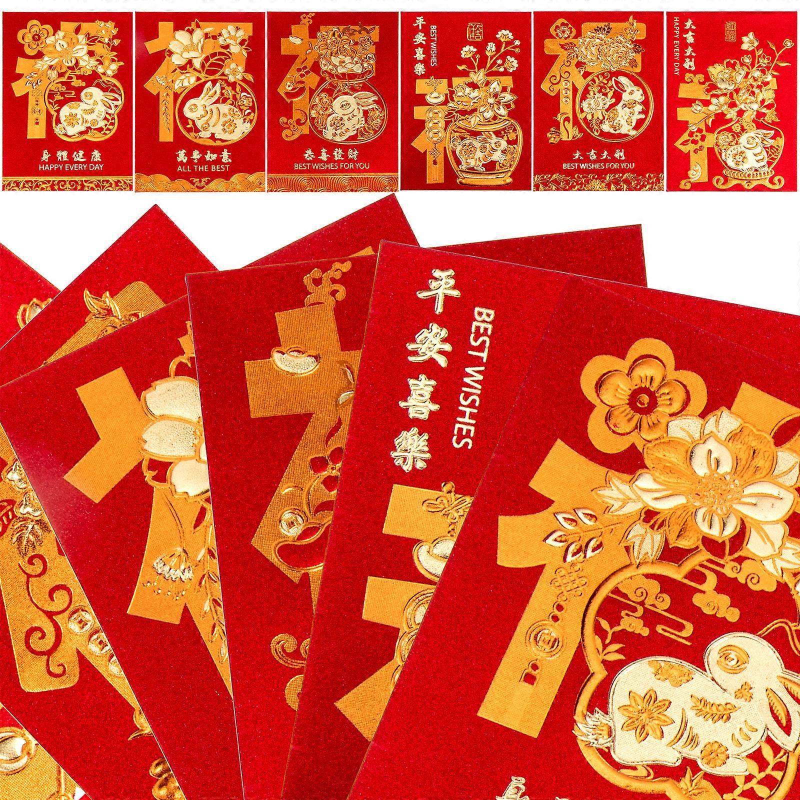 60 Stück Rote Umschläge Zum Chinesischen Neujahr 2023, Jahr Des Hasen, Geldtaschen Für Das Frühlingsfest-11.5x8.1cm-red