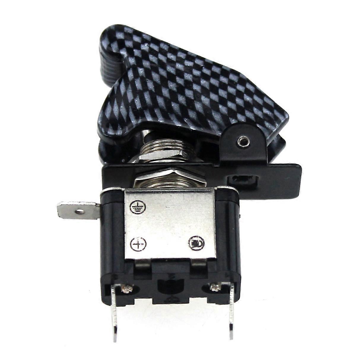 12v 20a Kippschalter Für Zündung Mit Luftfahrtabdeckung Und Kontrollleuchte Für Kraftfahrzeuge, Rennwagen, Schiffe Und Yachten (schwarz)-black