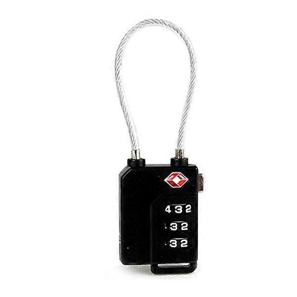 Tsa-zugelassene Sicherheitskabel-gepäckschlösser Mit 3-stelligem Zahlenschloss (schwarz)-black