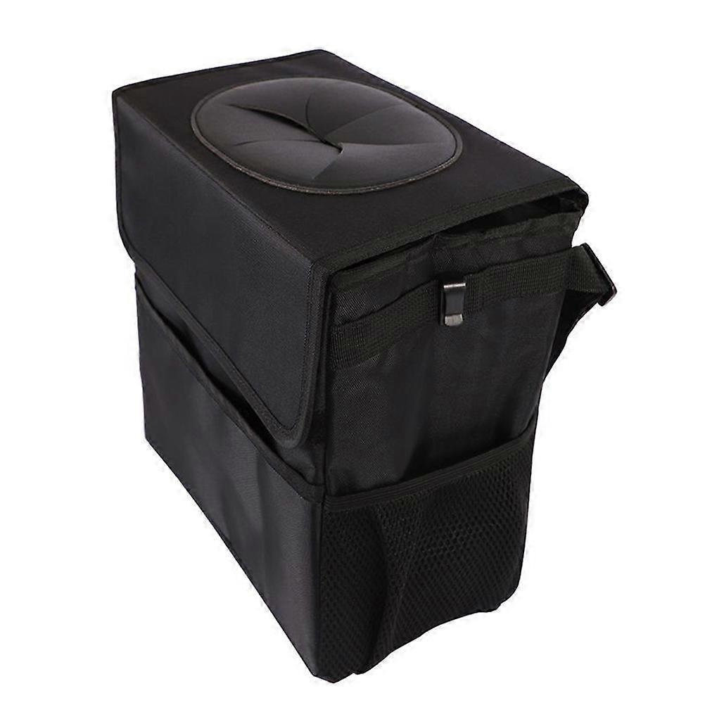 Wasserdichter Müllbeutel Fürs Auto, Großes Fassungsvermögen, Faltbarer Behälter Mit Schnallengurt Und Haken Für Reisen Mit Dem Auto (schwarz)-28.5x27.5cm-black