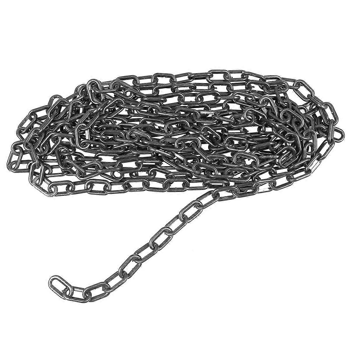 Rolle 6 M Lange Sicherheitskette Aus Kunststoff Mit Sonnenschutz, Uv-beständigen Kunststoffkettenaufhängern Und Farbigem Absperrkettenband Für Baustellen Und Garagen (schwarz)-600cm-black