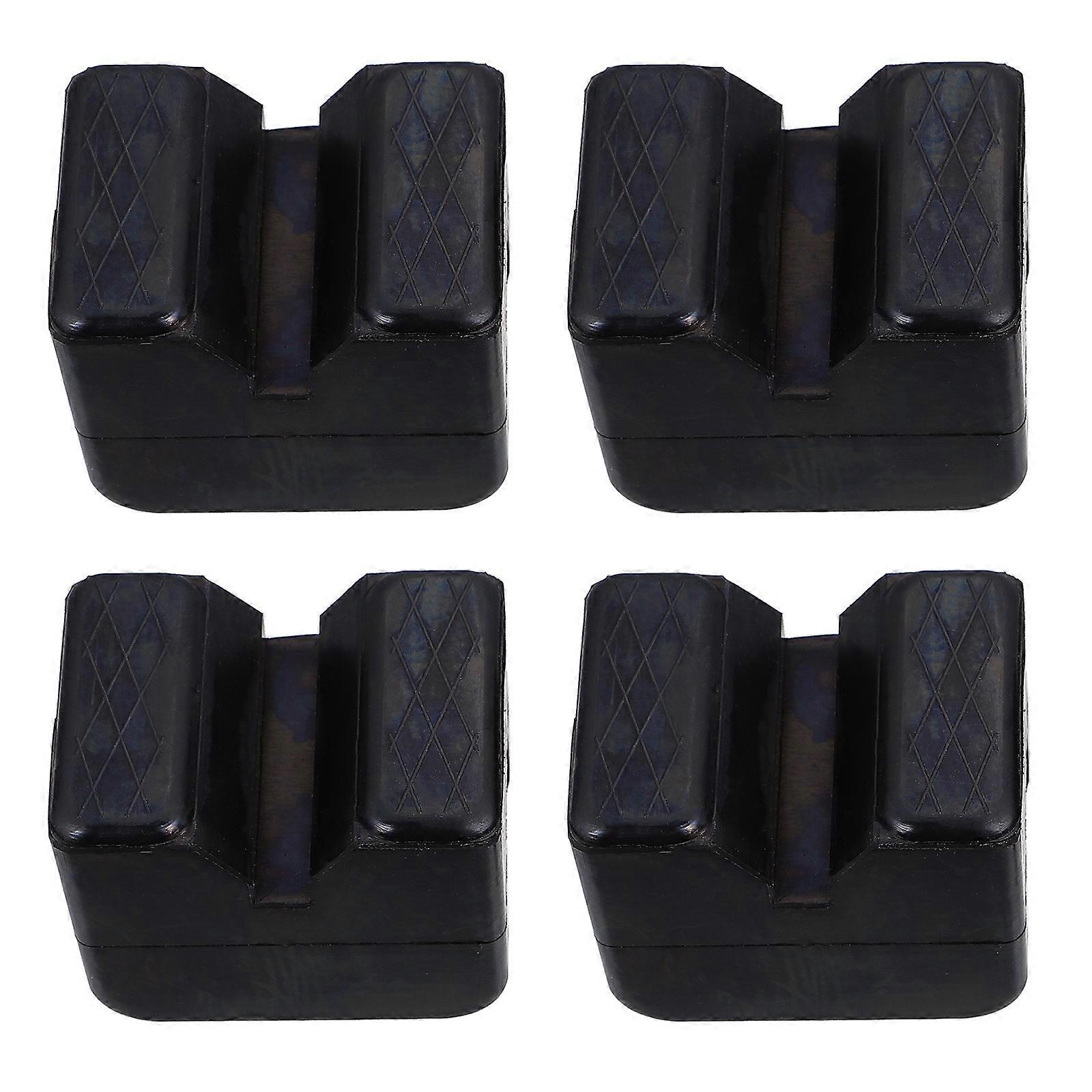 4 Stück Geschlitzte Wagenheberauflagen, Robuste Gummi-wagenheberschutzvorrichtungen, Rahmenschienenschutz (schwarz)-6.3x5.2cm-black