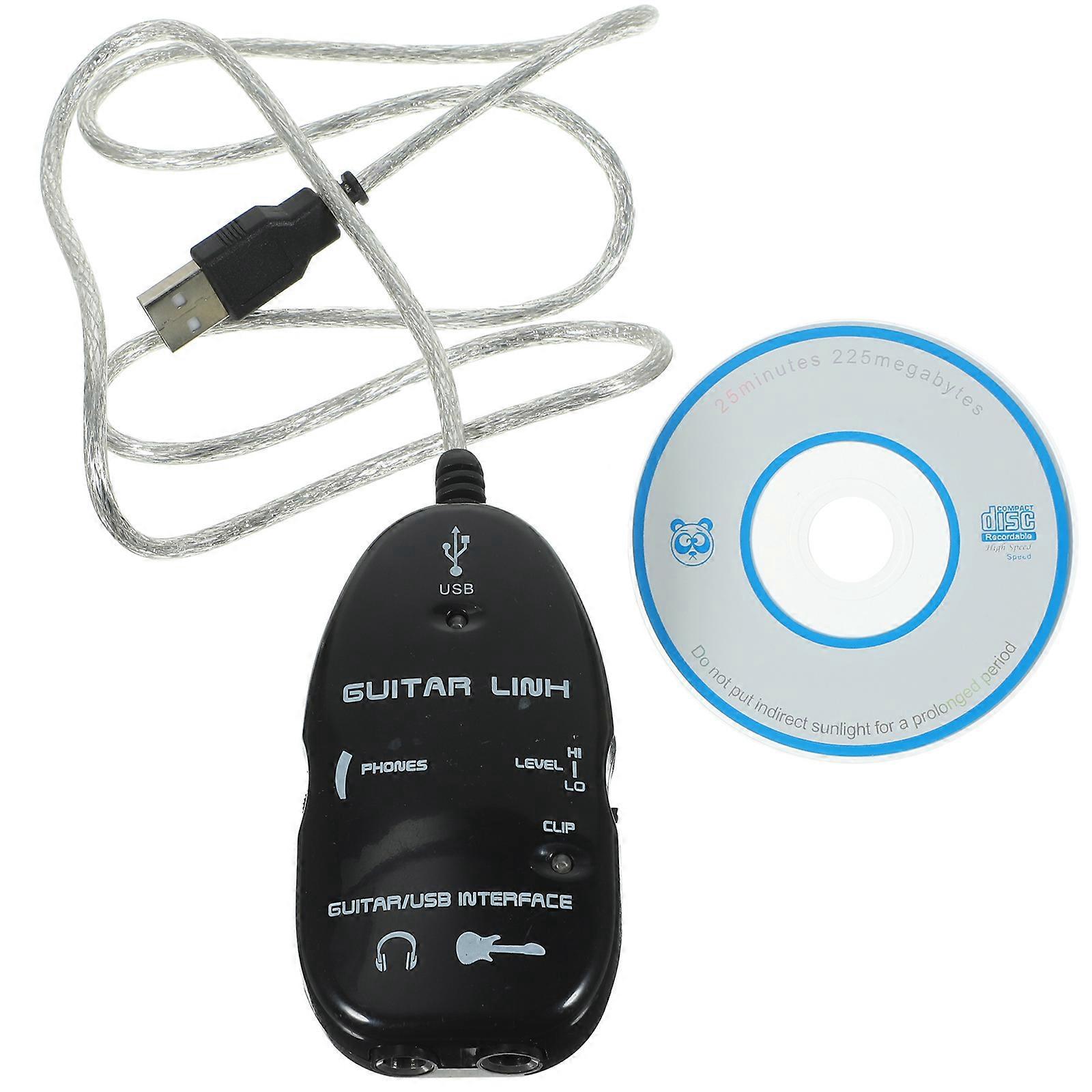 Usb-gitarren-verbindungskabel Zu Pc/mac-audioaufnahmeadapter (schwarz)-black