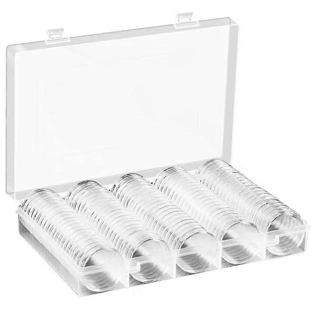 100 Stück Durchsichtige Münzkapseln, Aufbewahrungsbox Für Münzen-3x3cm-transparent