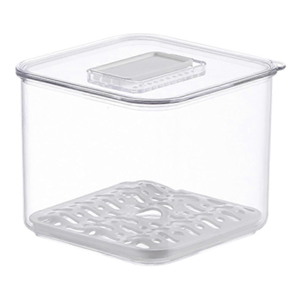 1 Stück Kühlschrank-aufbewahrungsbox, Obstabtropfbehälter, Mehrzweck-aufbewahrungsbox-14.3x14.3cm-transparent