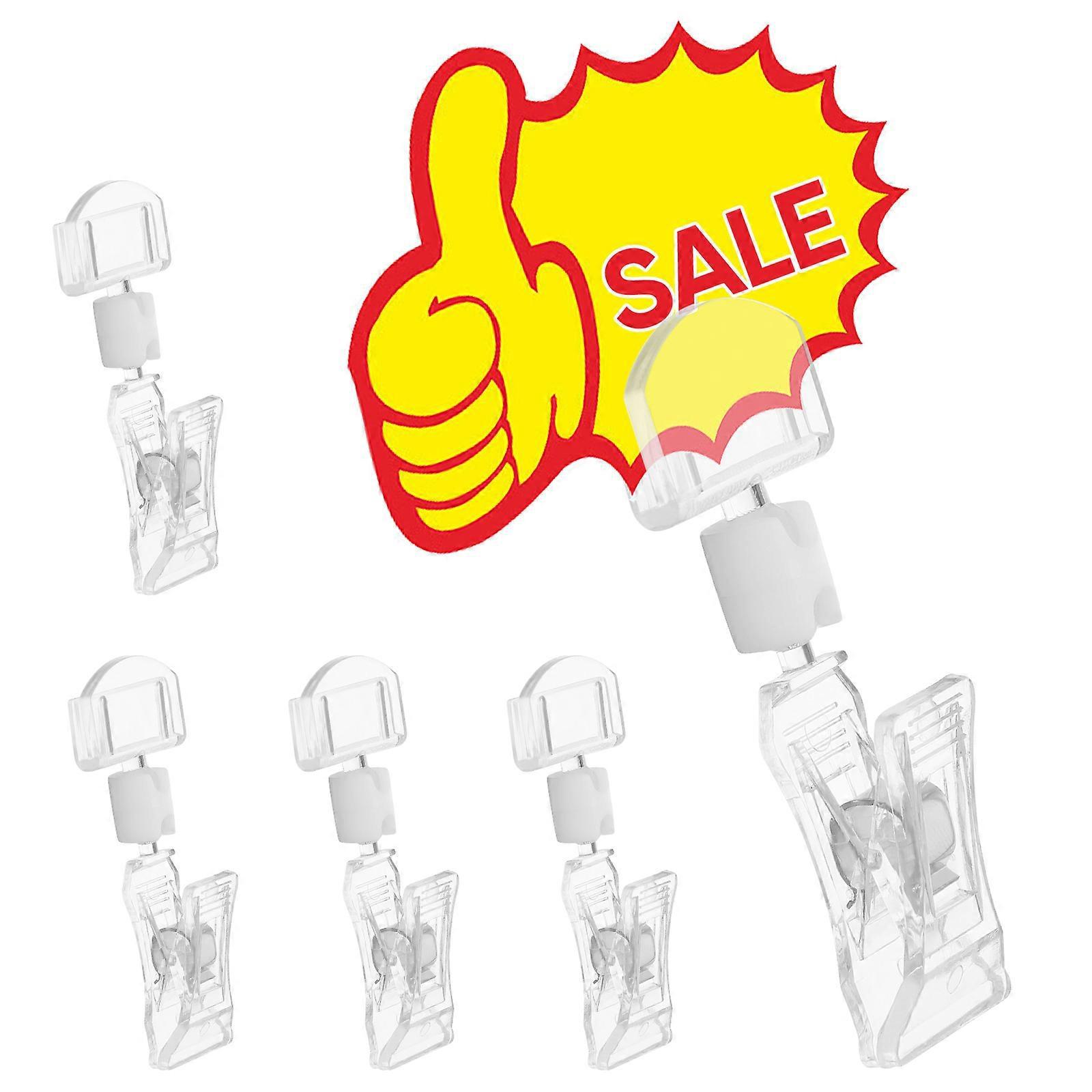 10 Stück Acryl-preisschildclips, Preisauszeichnungshalter, Preisschildclips-7.00x3.00x2.00cm-transparent