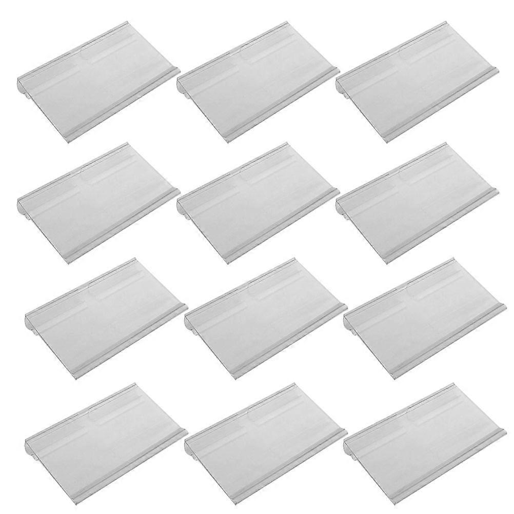 60 Stück Kunststoff-schilder-etikettenhalter, Hängehaken, Regal, Einzelhandelspreisschilder, Etiketten, Warenschilder, Displayhalter, Ständer (transparent)-6x4.2x2cm-transparent