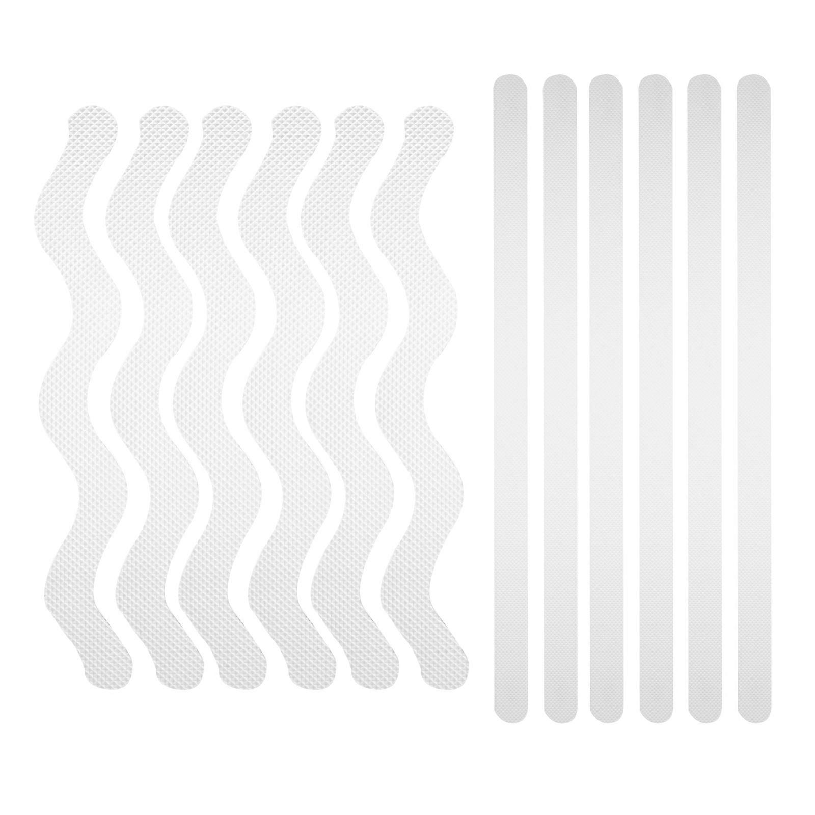 30 Stück Rutschfeste Badezimmeraufkleber, Selbstklebende Klebebänder Für Badewanne Und Treppe-38x2cm-transparent