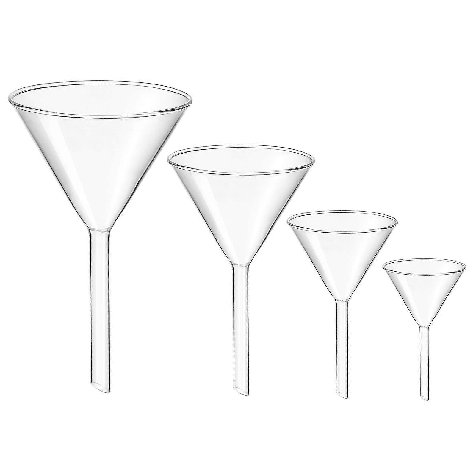 Stück Laborglastrichter, Schultrichter, Kurze Stieltrichter, Transparente Experimentiertrichter