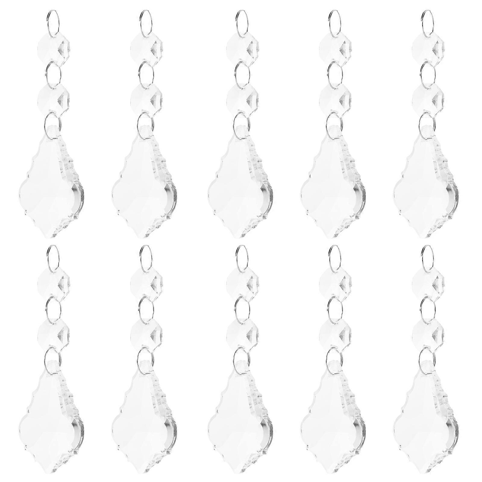 10 Stück Kristall-anhänger Für Kronleuchter, Beleuchtung, Hängende Kristallanhänger, Wohnaccessoires-10x3.5cm-transparent