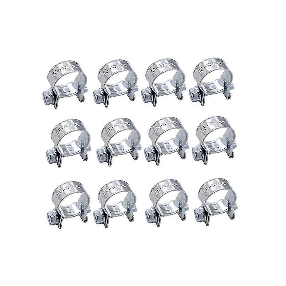 12 Stück 13-15 Cm Verstellbare Schlauchschelle Aus Edelstahl Mit Schneckengetriebe Für Kraftstoffleitungen, Geeignet Für Sanitär-, Automobil- Und Maschinenbauanwendungen (silber)-12x8x2cm-silver
