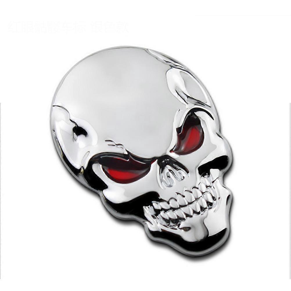 Totenkopf-metallaufkleber, Fledermaus-auto-logo-abzeichen, Emblem-aufkleber (silber)-silver