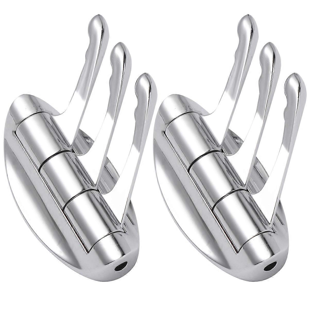2 Stück Drehbare Kleiderhaken, Drei Drehbare Haken, Drei Schwingende Kleider- Und Handtuchhaken Für Badezimmer, Küche, Schlafzimmer (silber)-10.5x8.8cm-silver