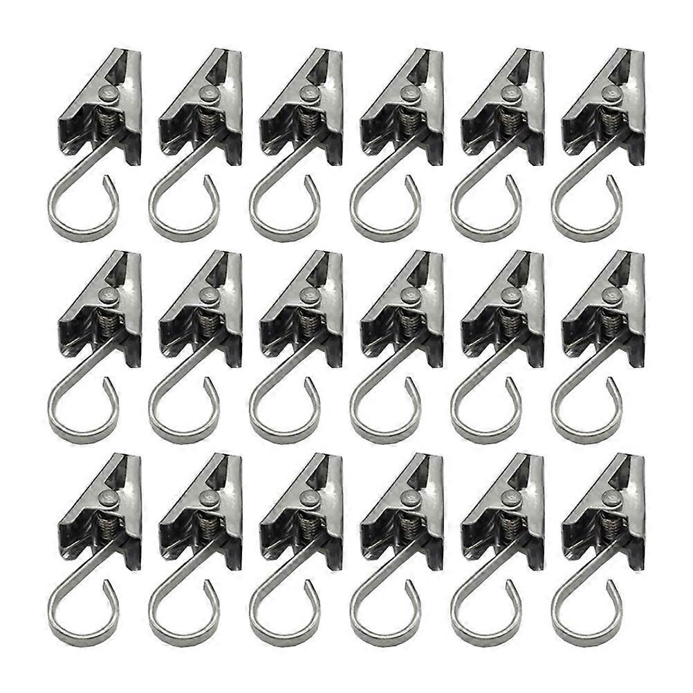 100 Stück Duschvorhanghaken, Duschvorhangclips, Handtuchclips, Vorhangclips, Haken, Vorhanghakenclips-3.5x1.9cm-silver