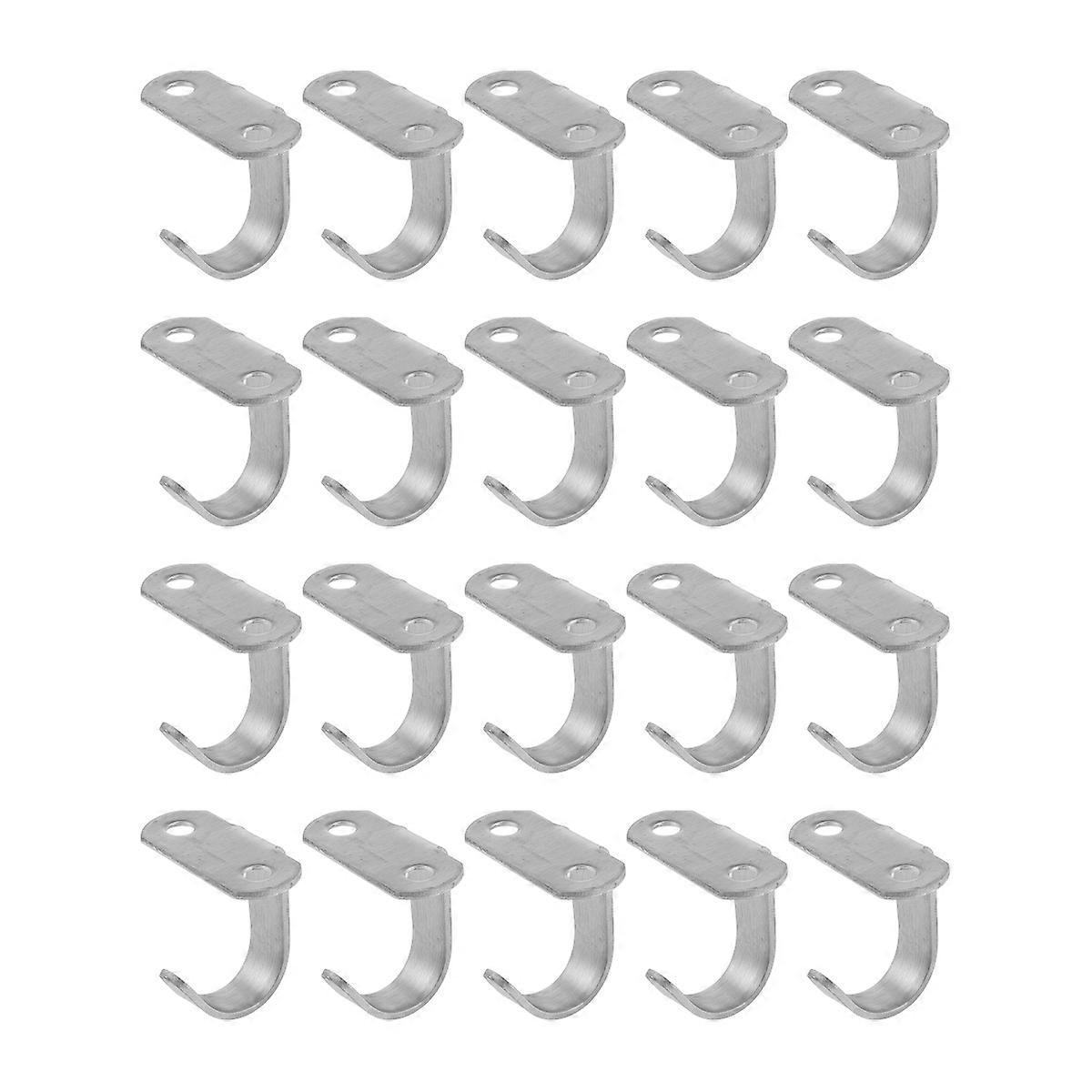 20 Stück Edelstahlhaken, Deckenventilatorhaken, Deckenlampenhaken, Hängehaken-3.5x3.5cm-silver