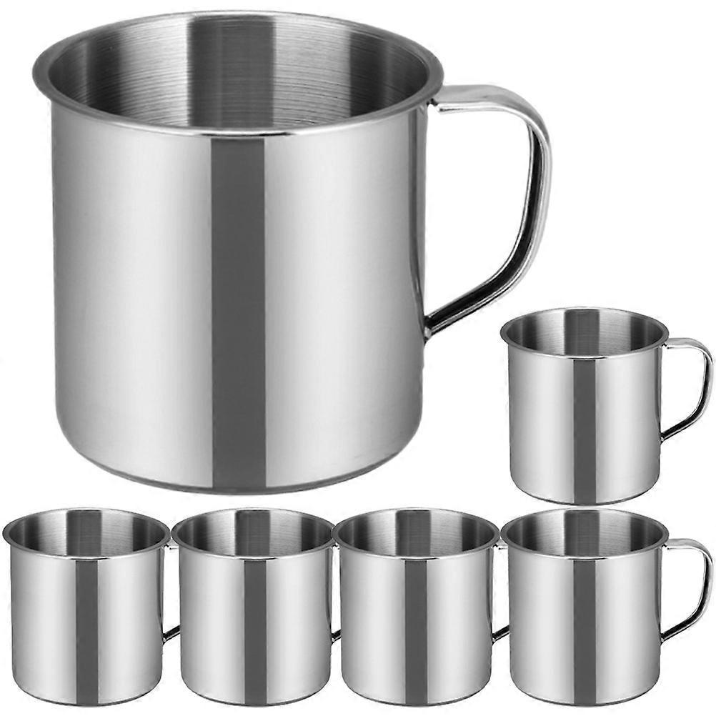 6er-set Edelstahl-trinkbecher Für Kinder Im Kindergartenalter-6.5x6cm-silver