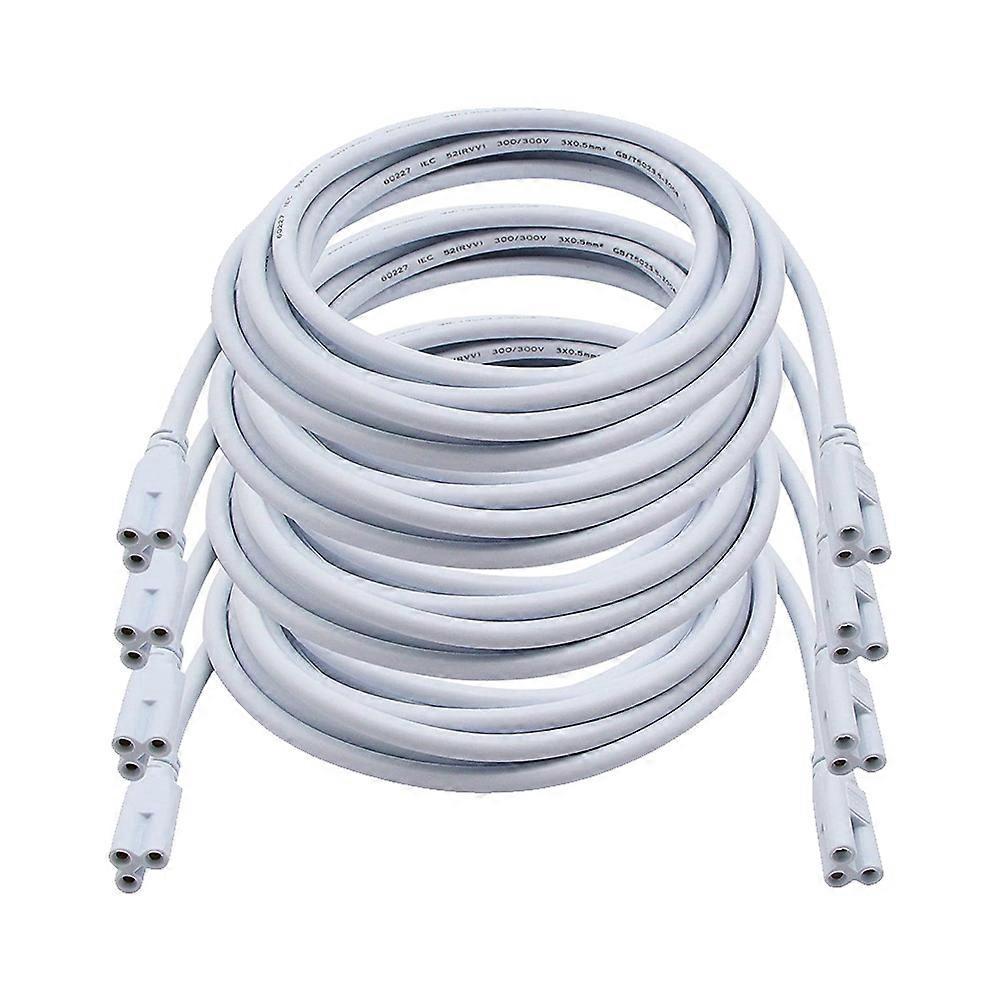 4 Stück T5 T8 Led Doppelend-3-pin-lampenanschlusskabel Led-integriertes Röhrenkabel-30x1.5cm-white