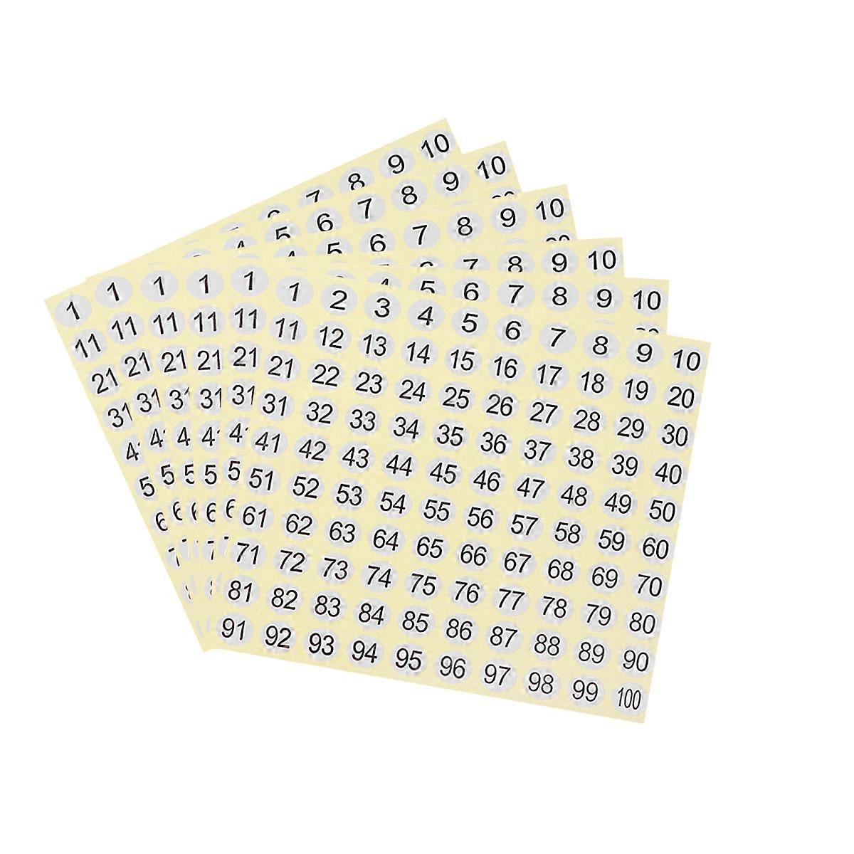 15 Blatt Runde Etiketten, Digitale Etikettenaufkleber, Weiße Anhänger, Wandnummernaufkleber, Weiße Aufkleber-15pcs