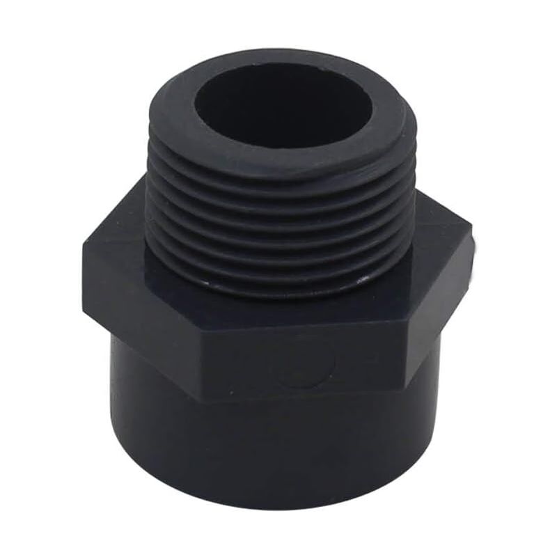 Pvc-außengewindefitting, 50 Mm, Für Schwimmbecken, Pvc-hybridfitting, Pvc-gewindemuffe, Dn40, 2er-pack (50 Mm Innendurchmesser – 1-1/2-zoll-gewinde) – Crezuo