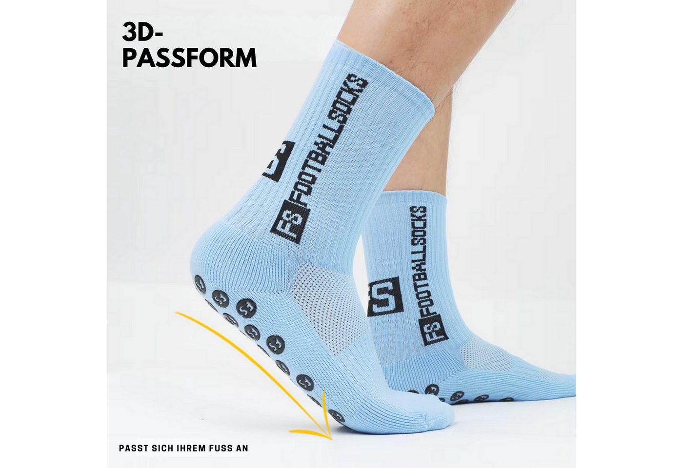 ARMORAX Sportsocken Fußball Socken Unisex – Antirutsch-Noppen, atmungsaktives Mesh (Paar, 1-Paar, Paarweise) Atmungsaktive Socken mit 3D-Form & Anti-Rutsch