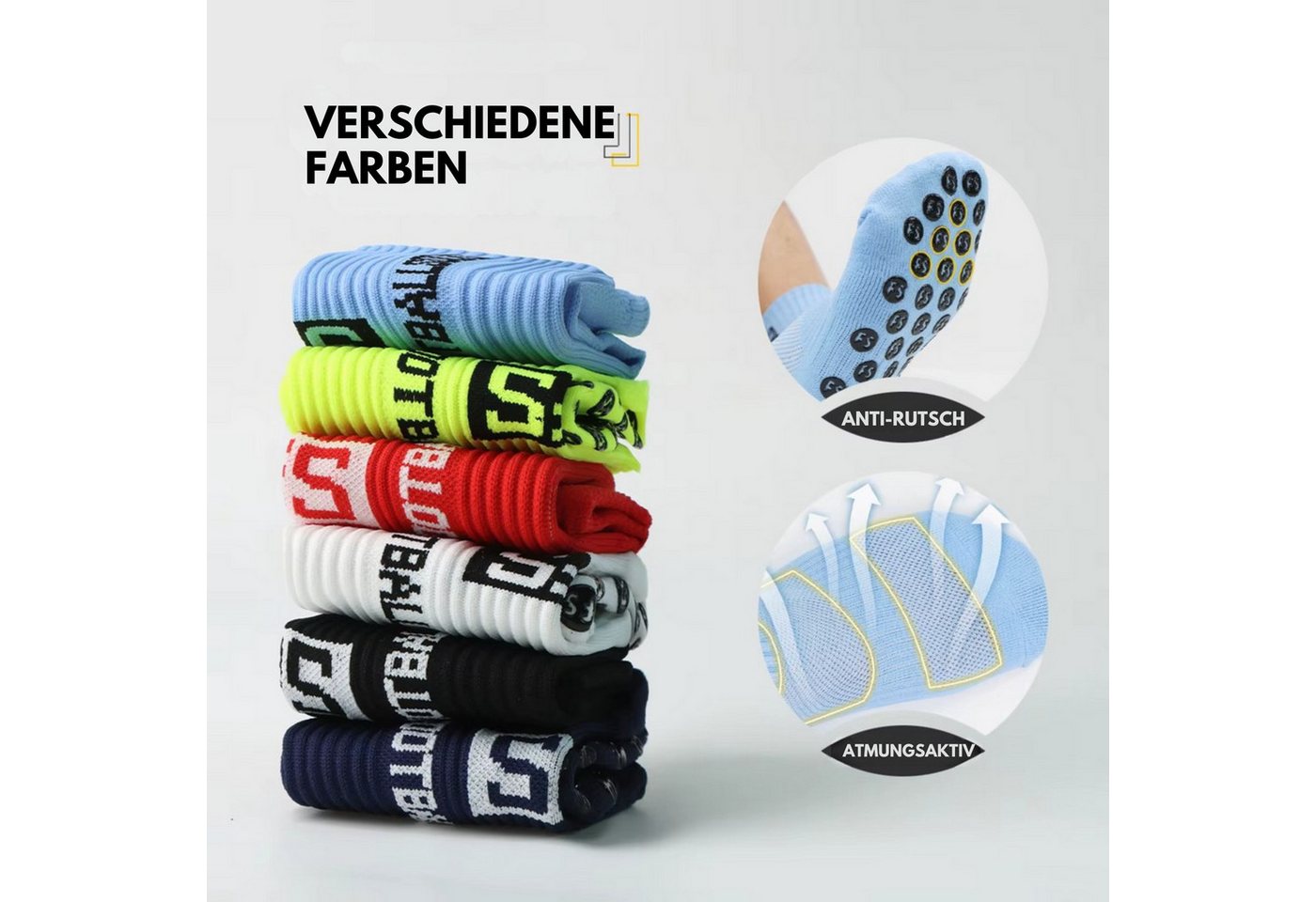 ARMORAX Sportsocken Fußball Socken Unisex – Antirutsch-Noppen, atmungsaktives Mesh (Paar, 1-Paar, Paarweise) Atmungsaktive Socken mit 3D-Form & Anti-Rutsch Bild 2