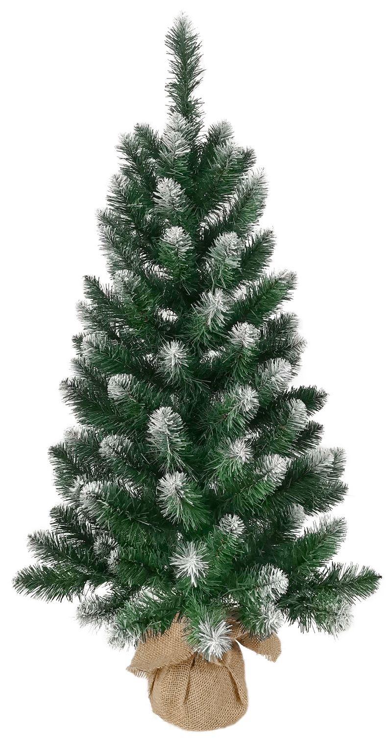 Baum Magichome Weihnachten Nico, Tanne In Jute, Schneebedeckte Enden, 90 Cm