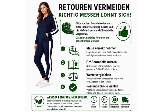 L.gonline Jogginganzug Damen Freizeitanzug, Sportlich, mit Streifen 526 (Packung, 2-tlg., im modischem Design), Fitness Freizeit Casual