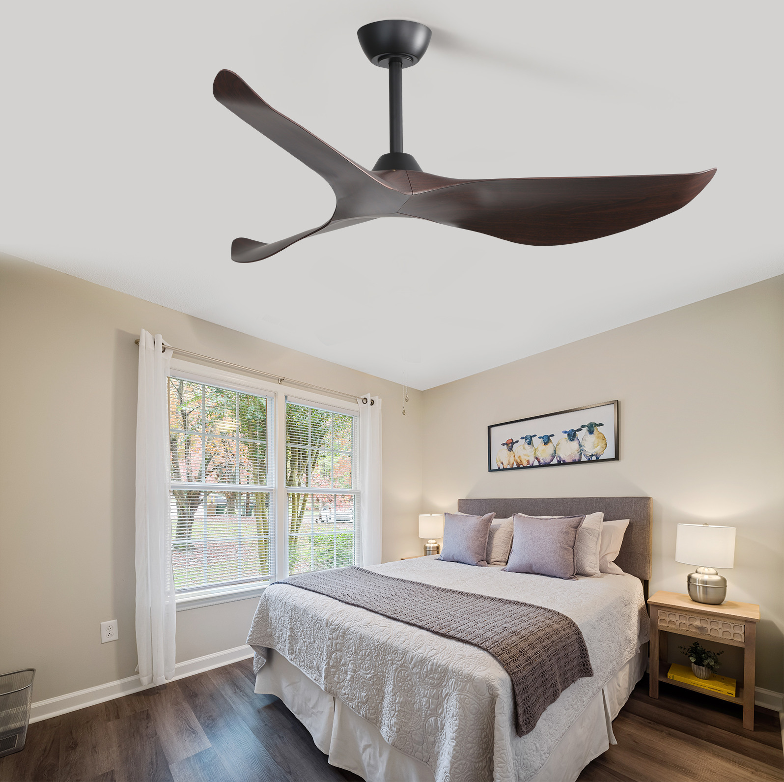 38-zoll-deckenventilator Ohne Licht Mit Fernbedienung, 6 Stufen, Reversibler Dc-motor