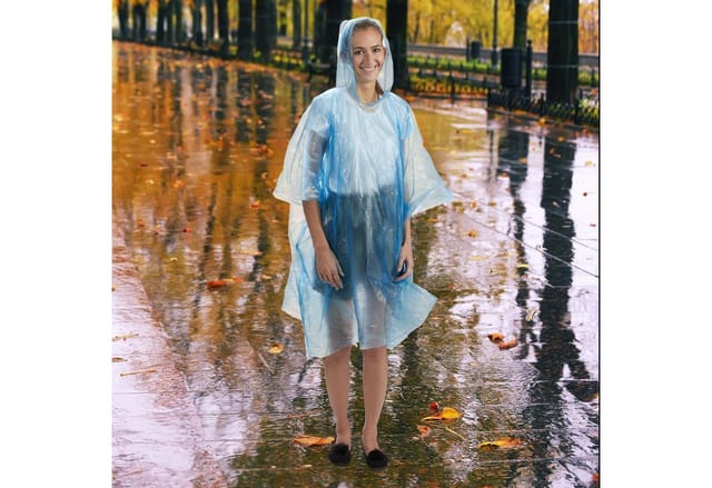 relaxdays Regenponcho Einweg Regenponcho 10er Set transparent