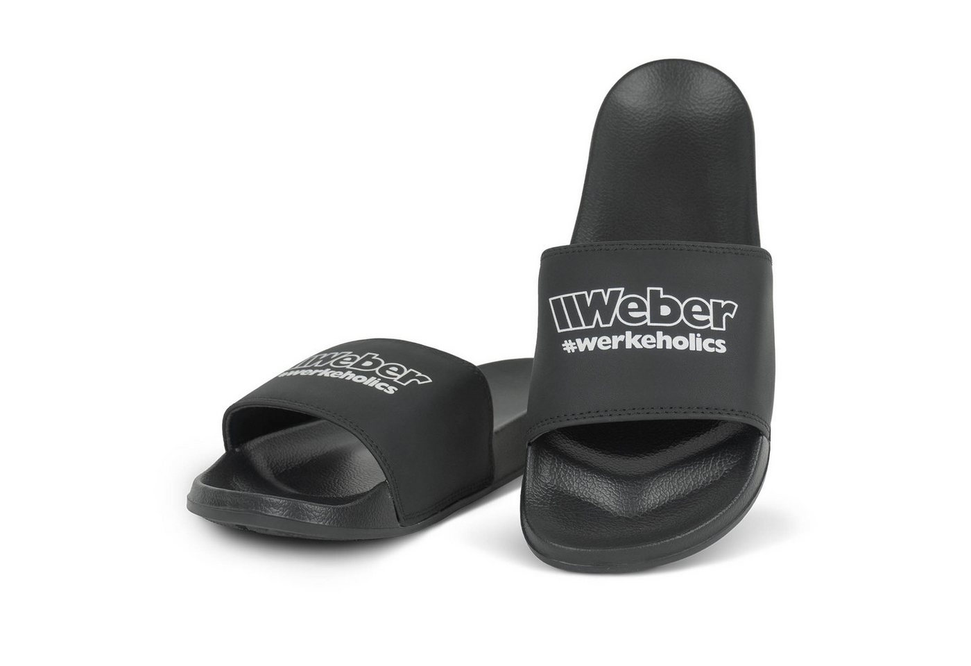 Weber GmbH Weber #Werkeholics Badelatschen schwarz Badeschuh (anatomisches Fußbett, rutschhemmender EVA Sohle) leicht, widerstandsfähiges Material Bild 4
