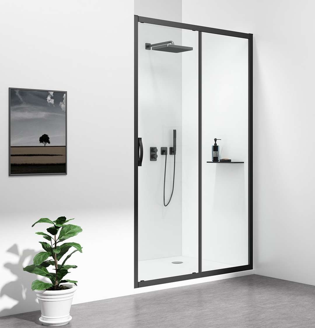 Gelco Sigma Simply - Duschtür 100 Cm, Klarglas/schwarz Gs1110b