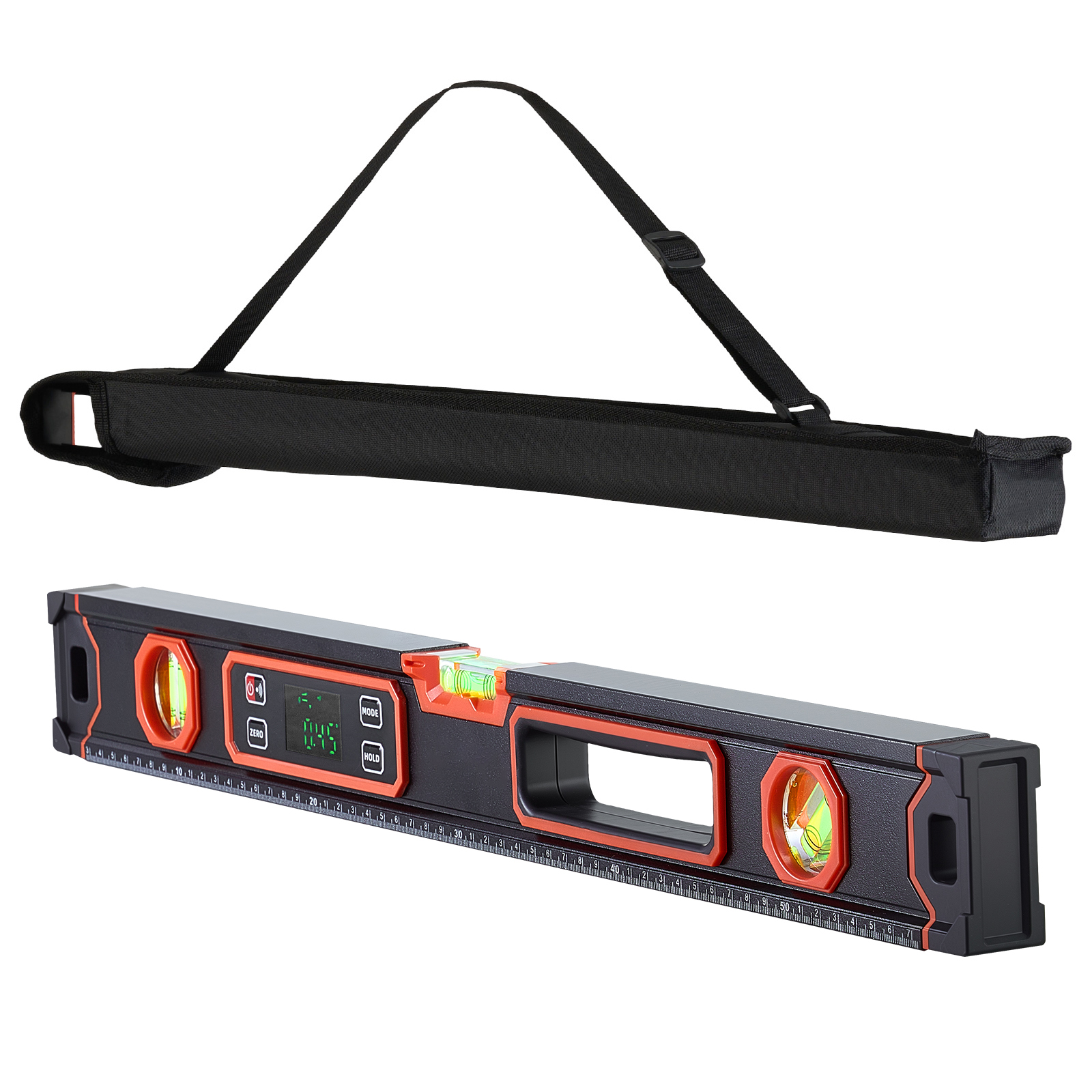 Mophorn Digitale Wasserwaage Mit Lcd-display, 60 Cm Richtwaage Mit 3 Libellen Für 90°/45°/0°, Magnetische Maurerwaage Mit Ip54 Schutz & 2 Batterien, 360° Messwerkzeug Für Bauprojekte Und Renovierungen