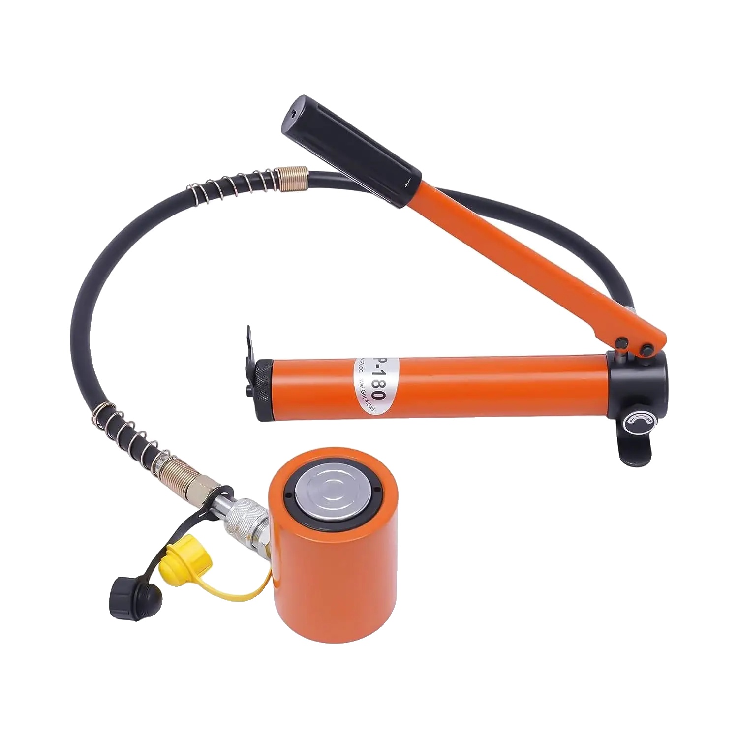 Hydraulischer Wagenheber, 20 Tonnen Tragkraft, Manuelle Bedienung, Rot-orange