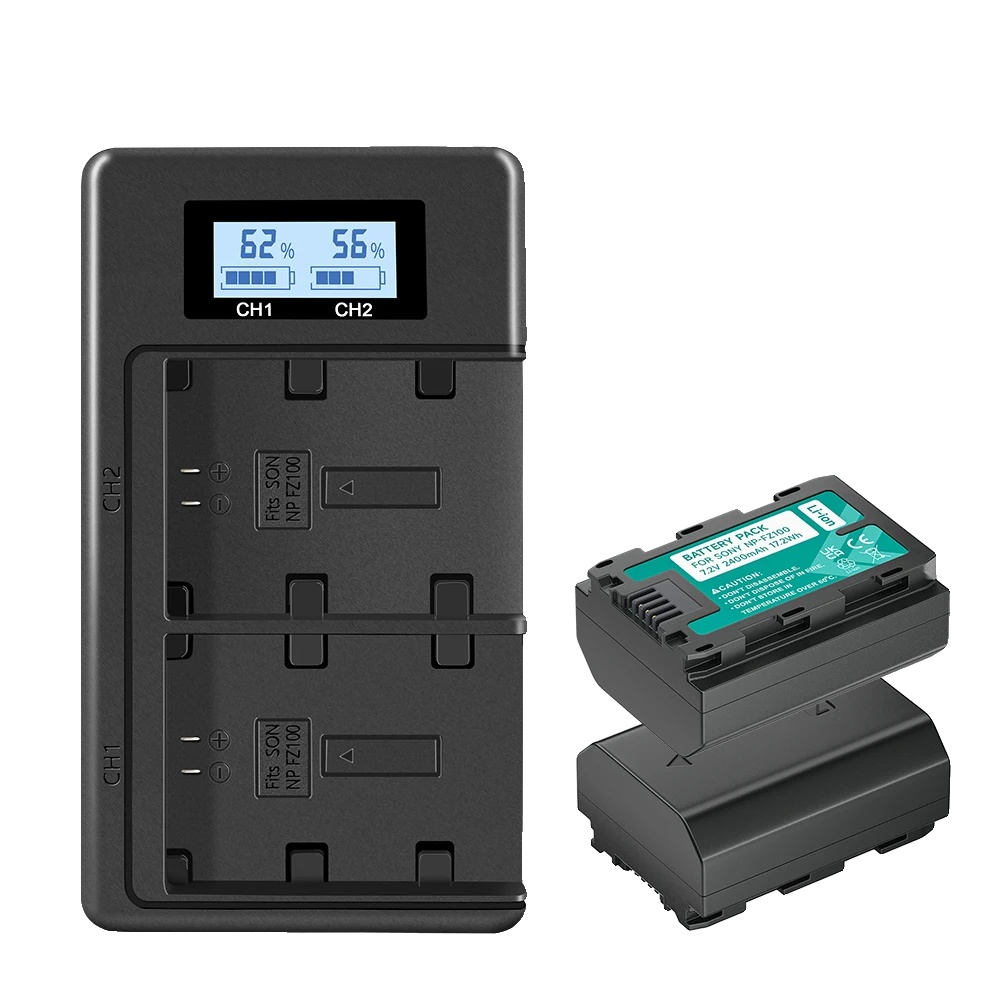 Np-fz100-akku, 2400 Mah Kapazität, Dual-lcd-ladegerät, Verschiedene Akkupack-optionen