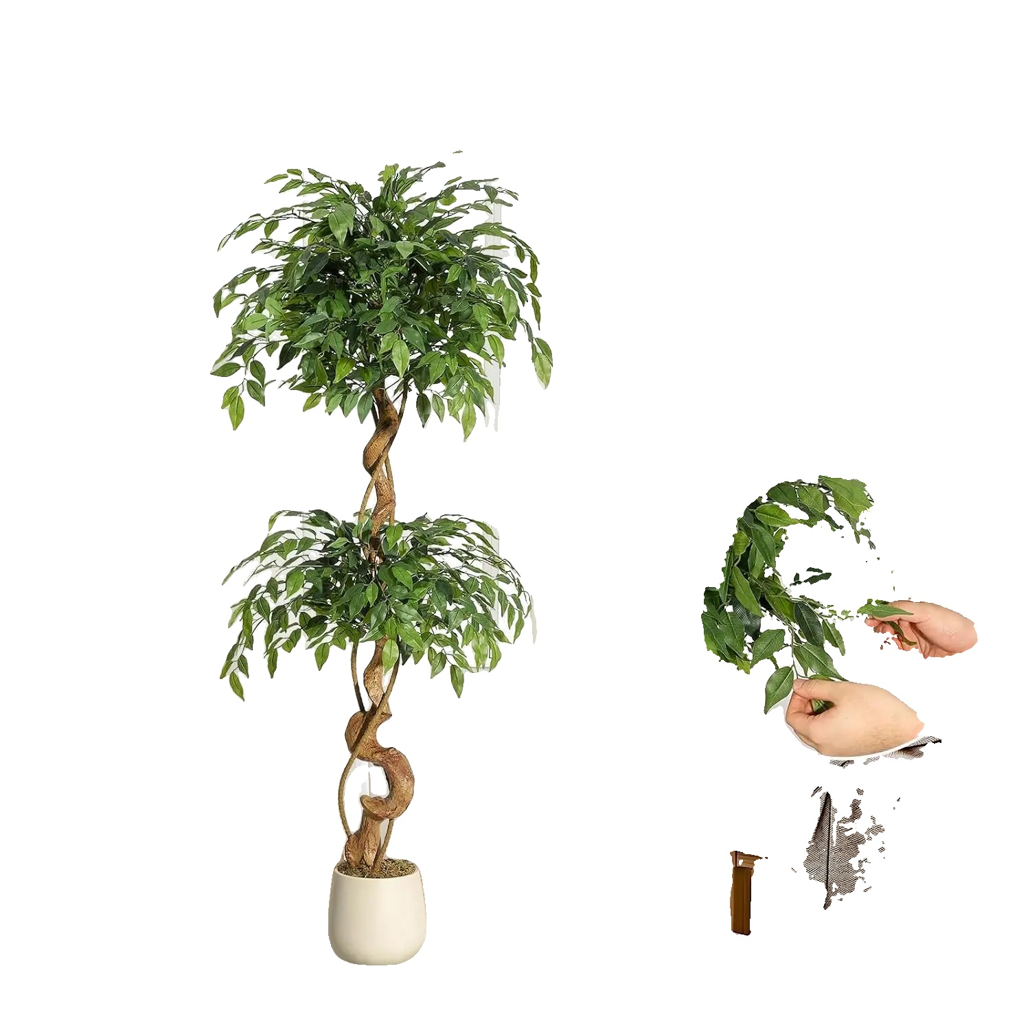 Künstlicher Ficusbaum, Mehrstufiges Design, Elegante Wohndekoration, 152 Cm (5 Fuß)