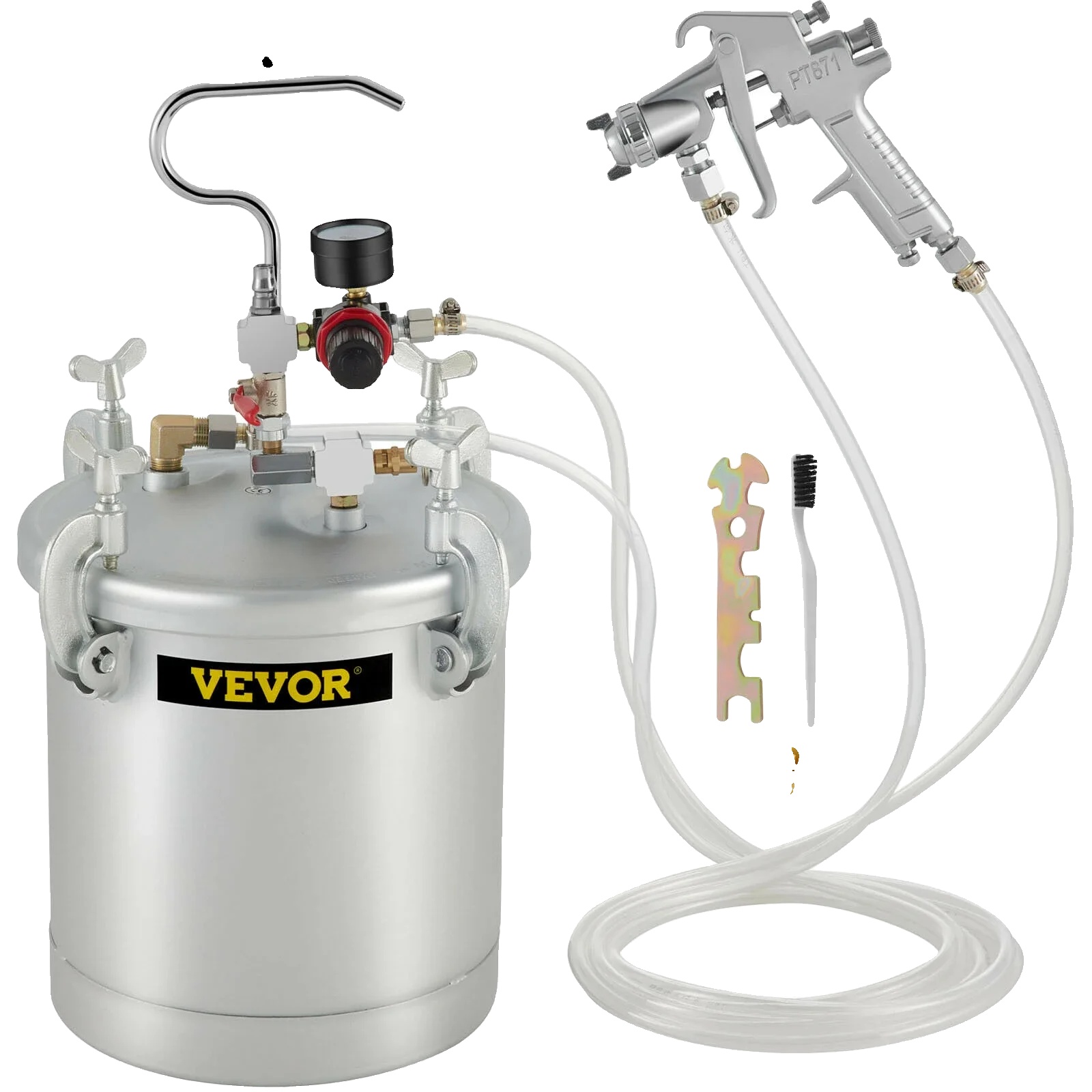 Vevor Farbdruckbehälter Für Den Gewerblichen Einsatz, 10 L Fassungsvermögen, 45–60 Psi Betriebsdruck, Einstellbare Sprühbreite