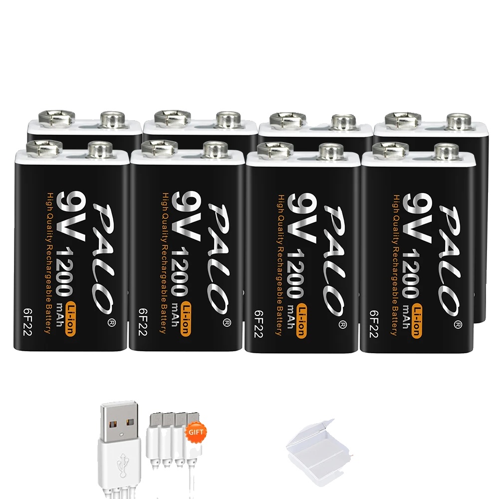 9-v-akku, 1200 Mah Kapazität, Micro-usb-ladeanschluss, 8 Stück