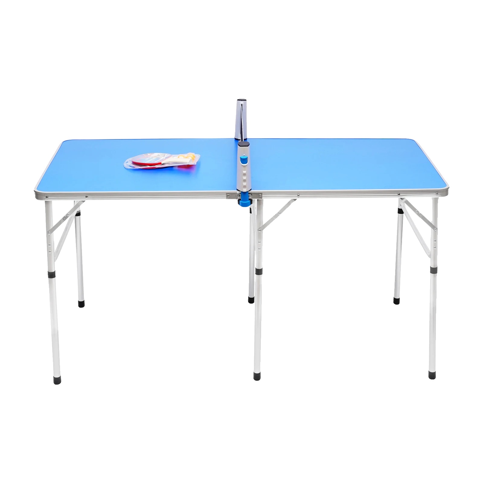 Tischtennistisch, Klappbar, Komplettset Mit Netz Und Schlägern, Blau