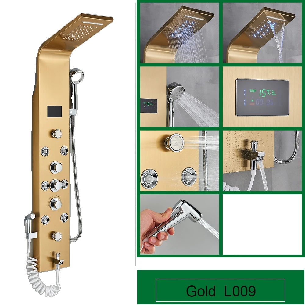 Duscharmatur Mit Led-lichtfunktion, Dreigriff, Gold 8009