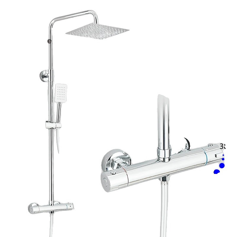 Thermostat-duscharmatur-set, Verchromt, Mit Zwei Griffen