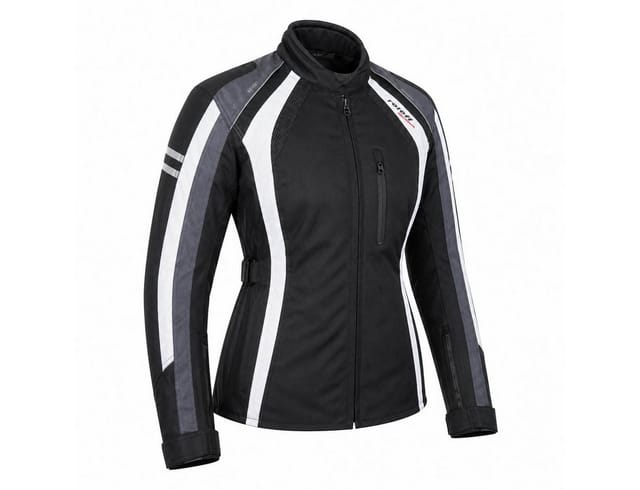 roleff Motorradjacke DAMEN RO980 schwarz-weiß-grau, atmungsaktiv, wasserdicht, Protektoren auch in großen Größen und anderen Farben erhältlich