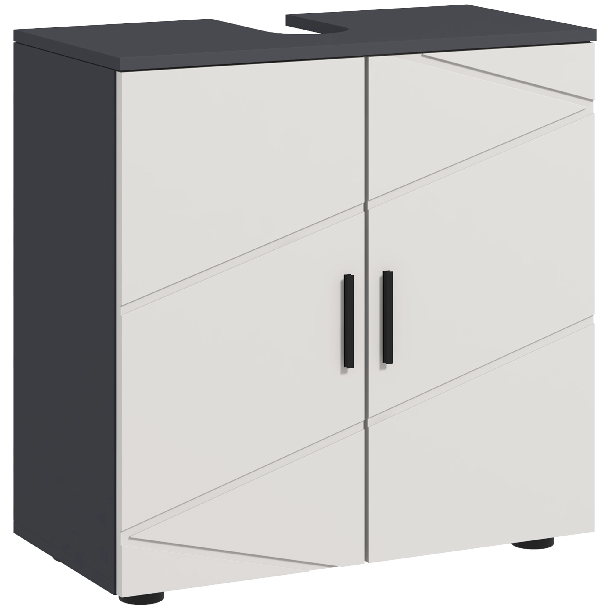 Badezimmerschrank U-förmig Stauraum Spanplatte Homaire 60x30x60 Cm - Grau