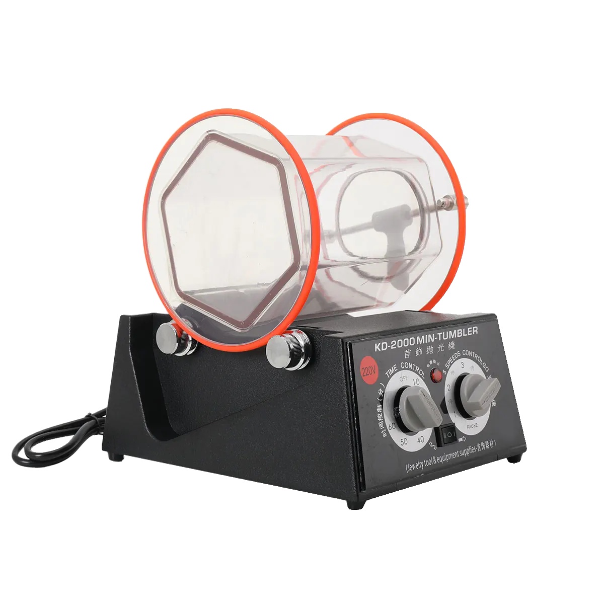 Rotationspoliermaschine, Maximale Traglast 5 Kg, 60 W Leistung, 5 Geschwindigkeitsstufen, Timer: 10 Bis 60 Minuten, Robustes Polycarbonat-gehäuse