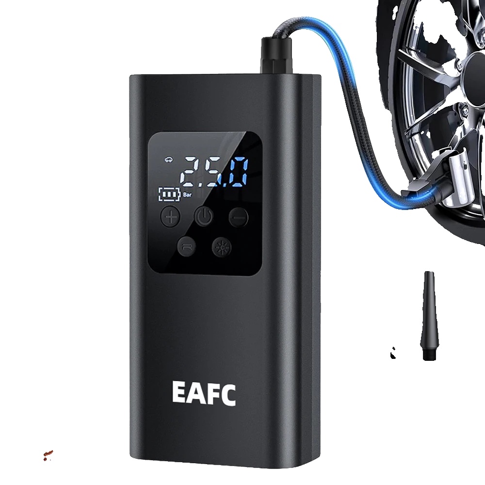Tragbarer Auto-luftkompressor, 150 Psi, 30 L/min Aufblasgeschwindigkeit, Wiederaufladbarer Akku, Digitales Manometer, Kompaktes Design
